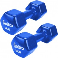 Набор виниловых шестигранных гантелей для фитнеса Voitto 5 кг (2шт)